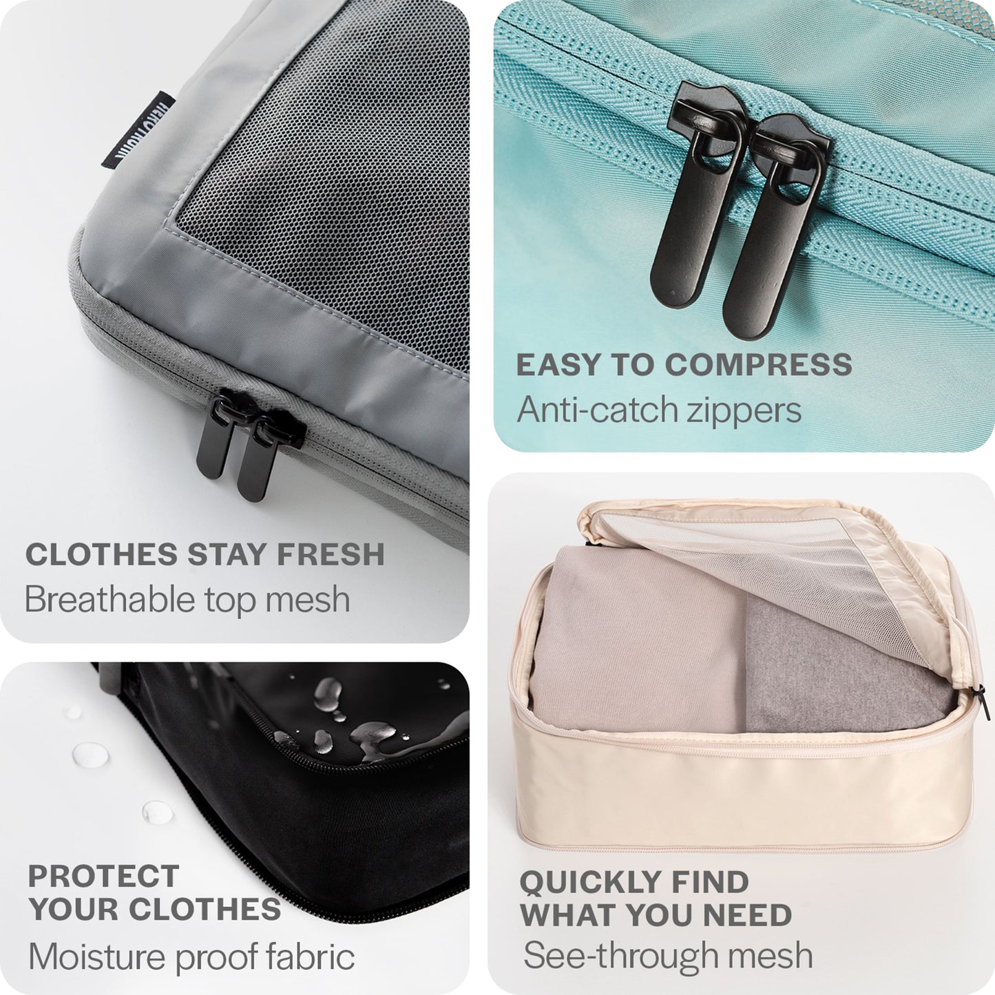 Aerotrunk Collapsible Compression Packing Cubes (6-Pack)