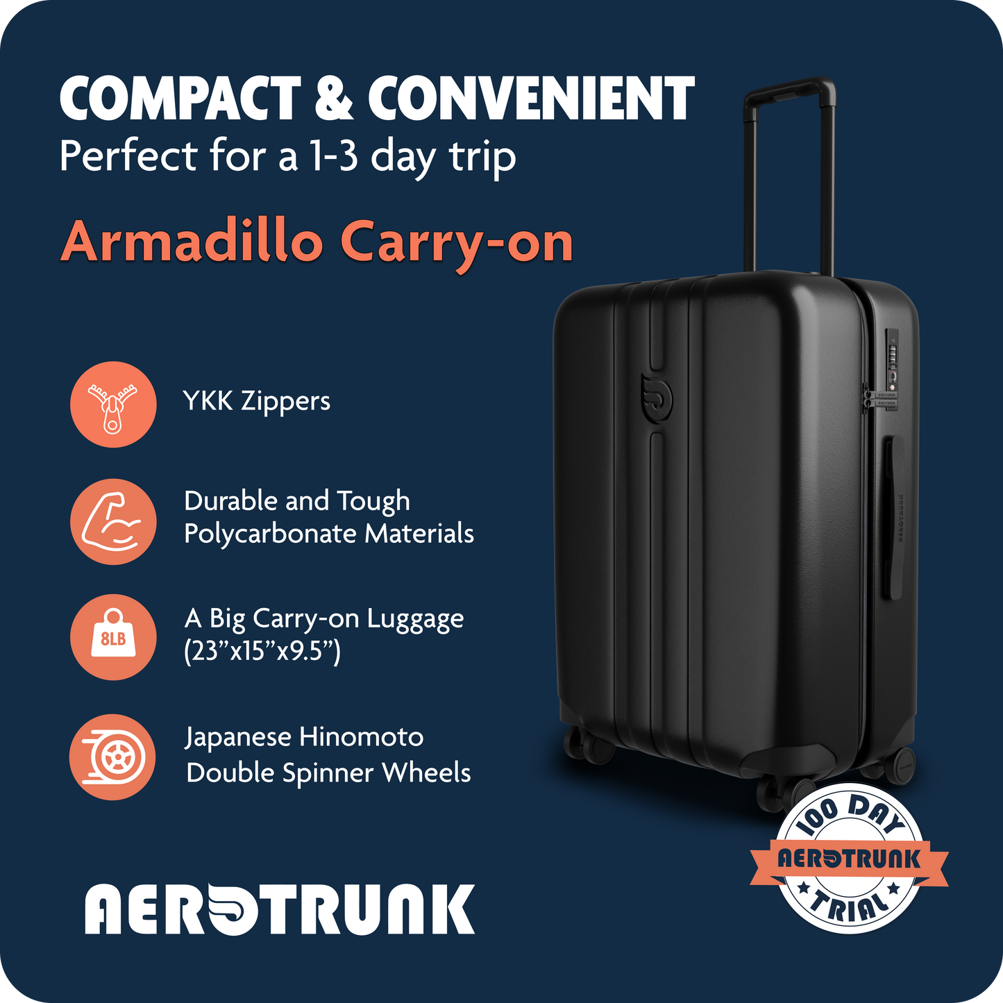 Armadillo Large Carry-on Luggage (23 Inch)