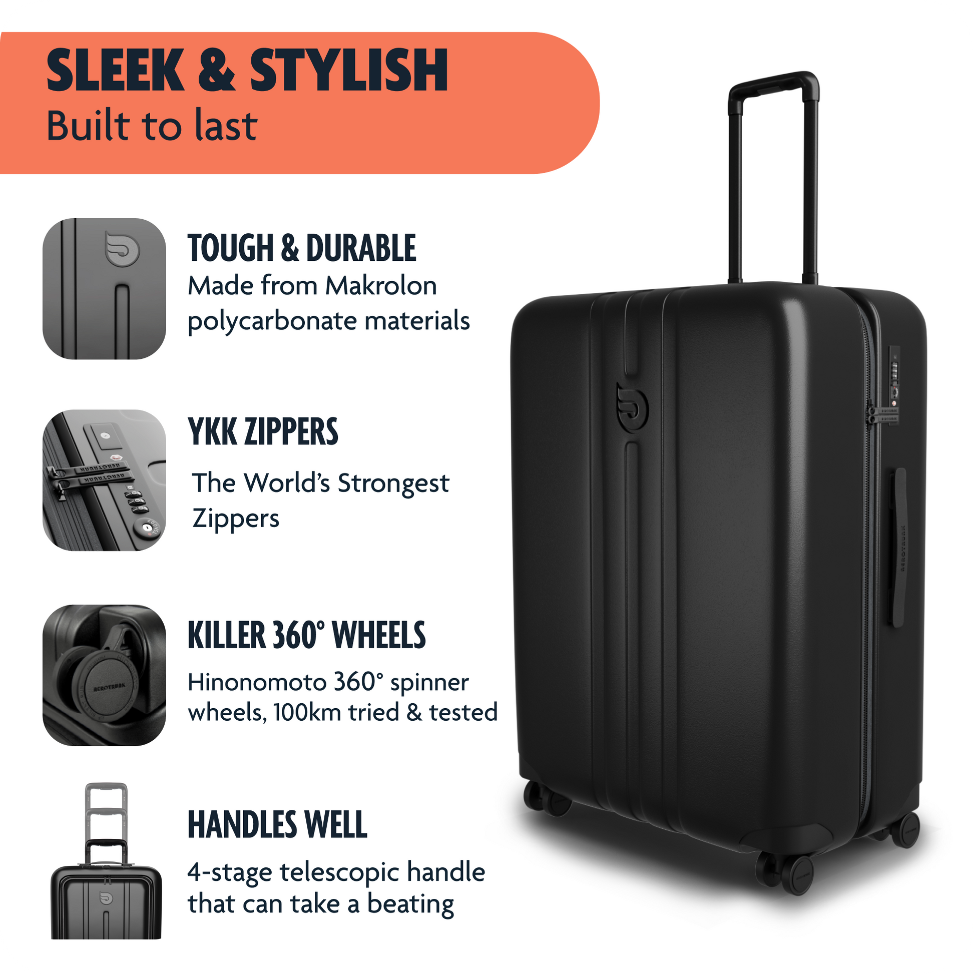 Makrolon top polycarbonate luggage