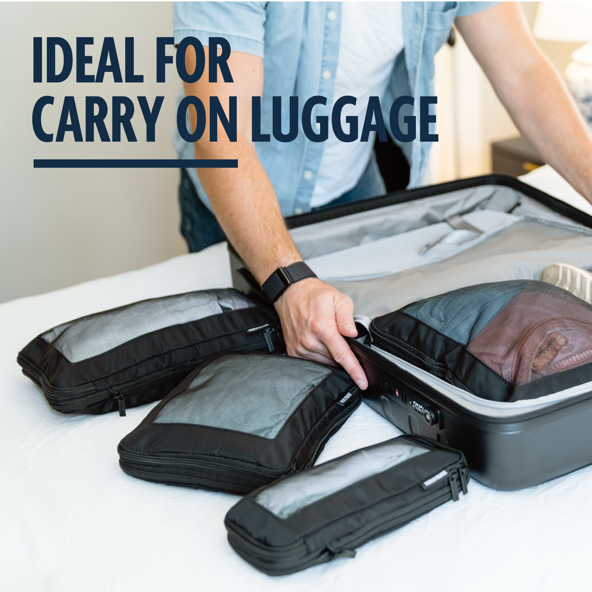 Packing Cubes Compression Set for Carryon Travel- Luggage Organizer Bags